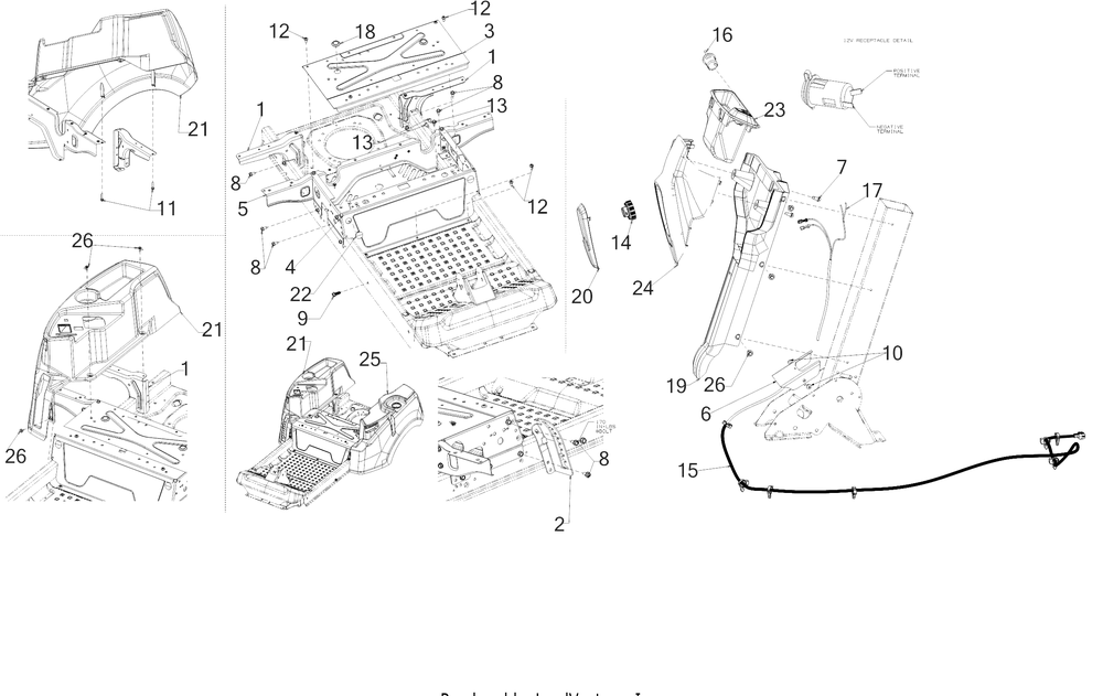 Platform Diagram and Parts List for RZT-SX46EFI (17RWCBYN210)(2018) Cub Cadet Lawn Tractor